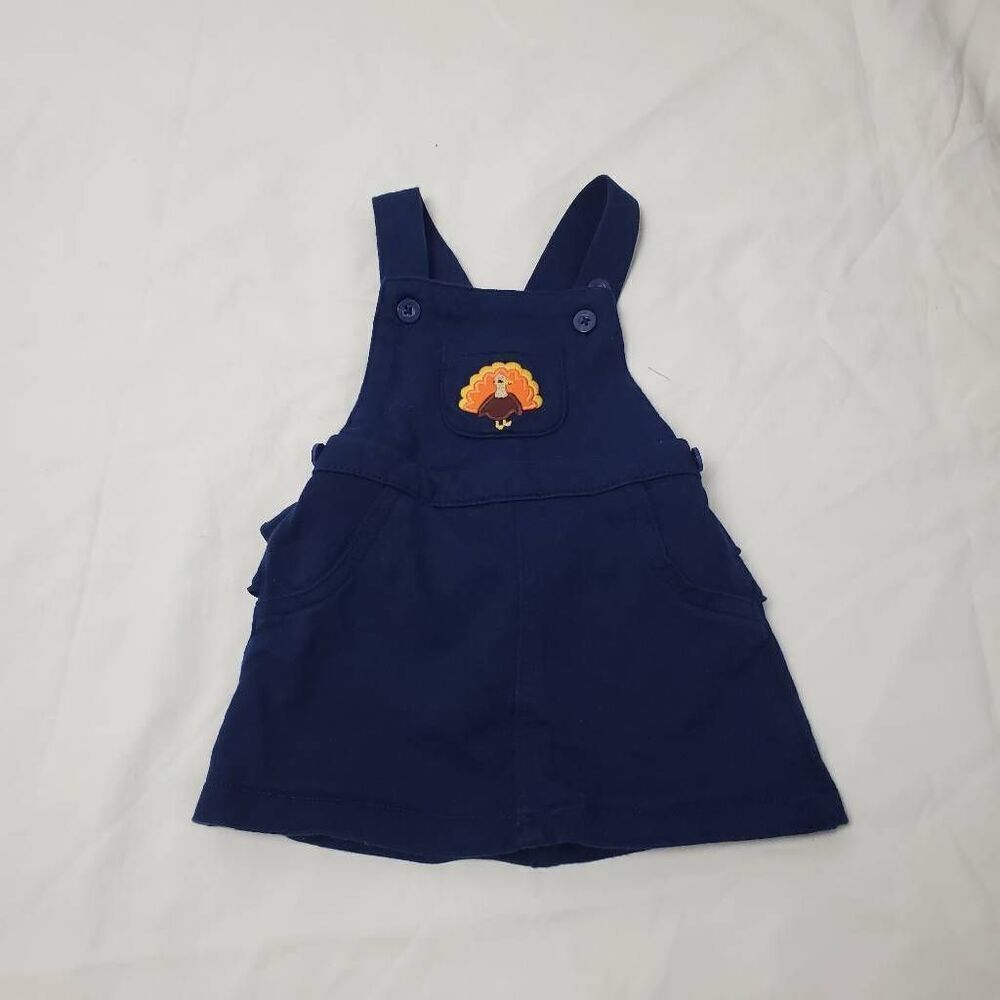 Carters Girls 6 month Navy Turkey Romper - Picture 1 of 6